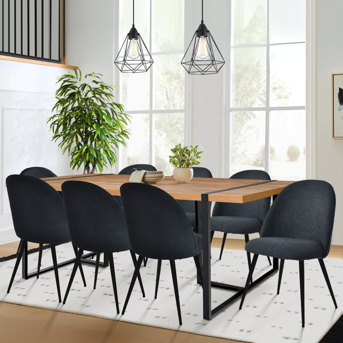 Wade Logan® Cherese 79 Inch 8- Person Rectangular Dining Table Sets ...